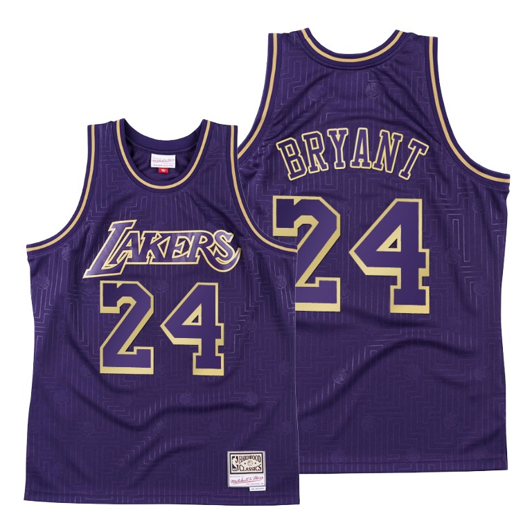 Men's Los Angeles Lakers Kobe Bryant #24 NBA Throwback Mamba Forever 2020 Chinese New Year Purple Basketball Jersey MNW1083BJ
